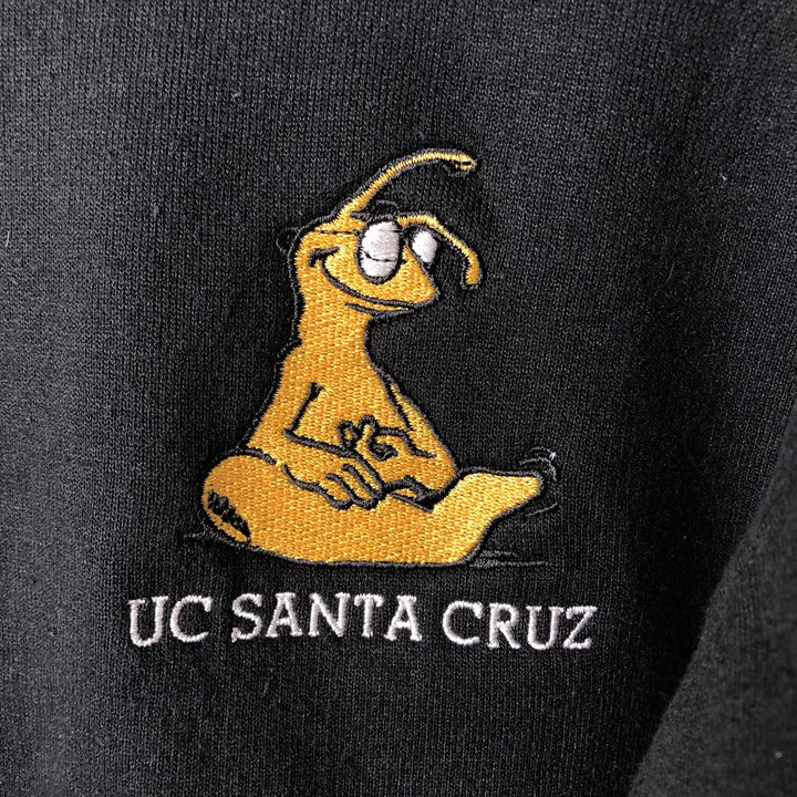 Champion UC SANTA CRUZ College Sweat Full-Zip Hoodie, Men's Size S (approx.) cotton black type Vintage Second Hand