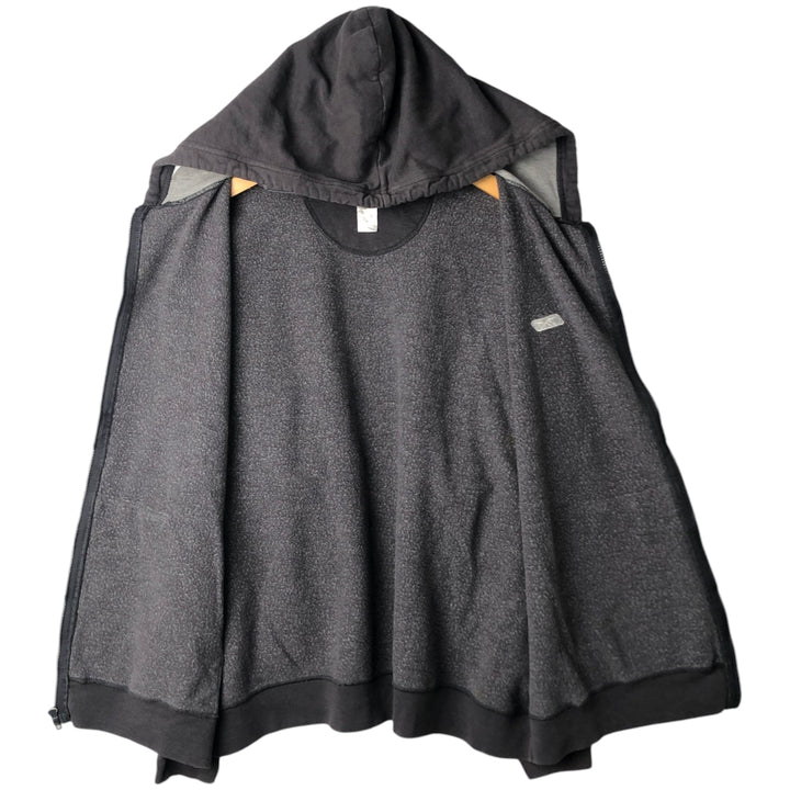 2000'S Reebok Sweat Full-Zip Hoodie, Men's Size XL cotton gray type Vintage Second Hand