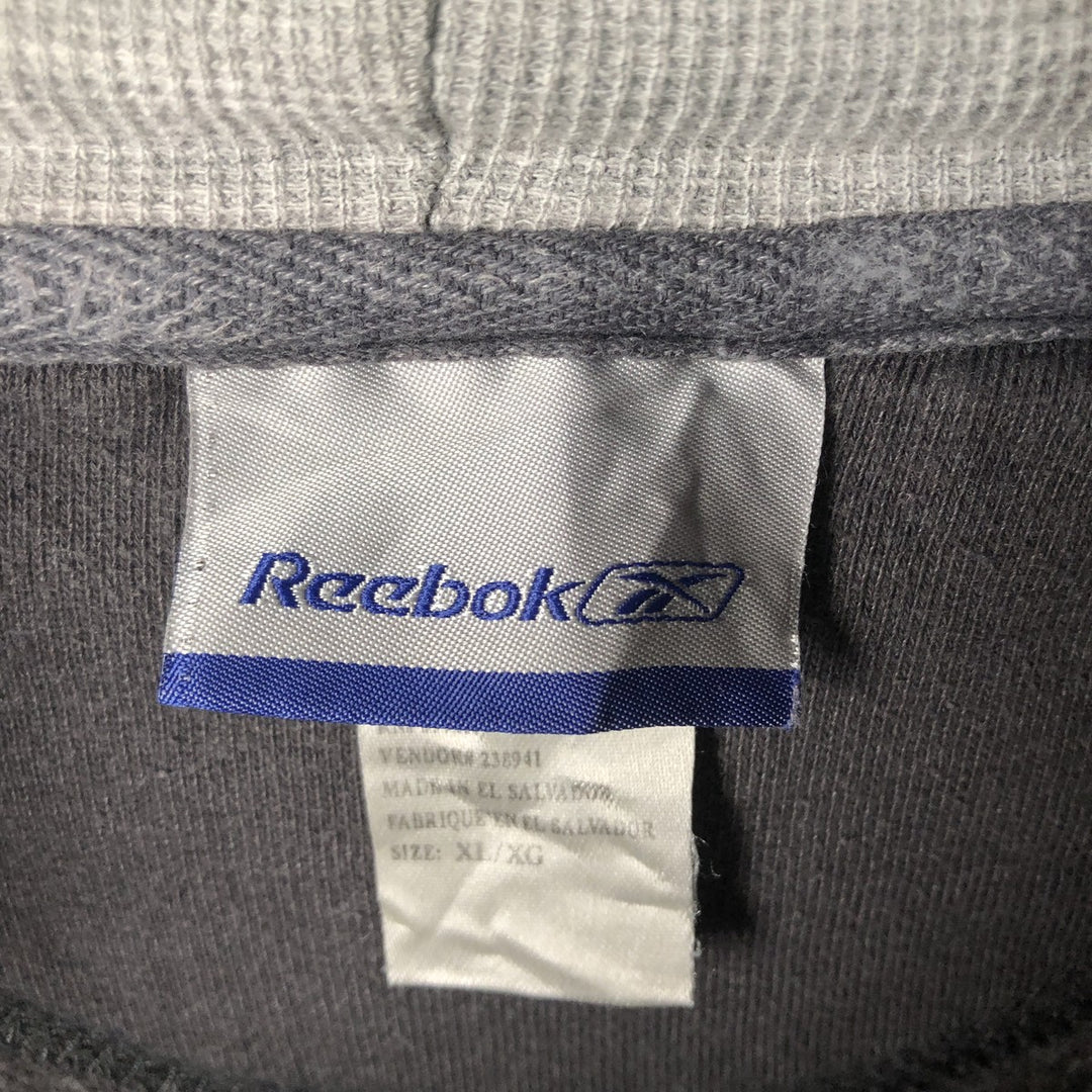 2000'S Reebok Sweat Full-Zip Hoodie, Men's Size XL cotton gray type Vintage Second Hand