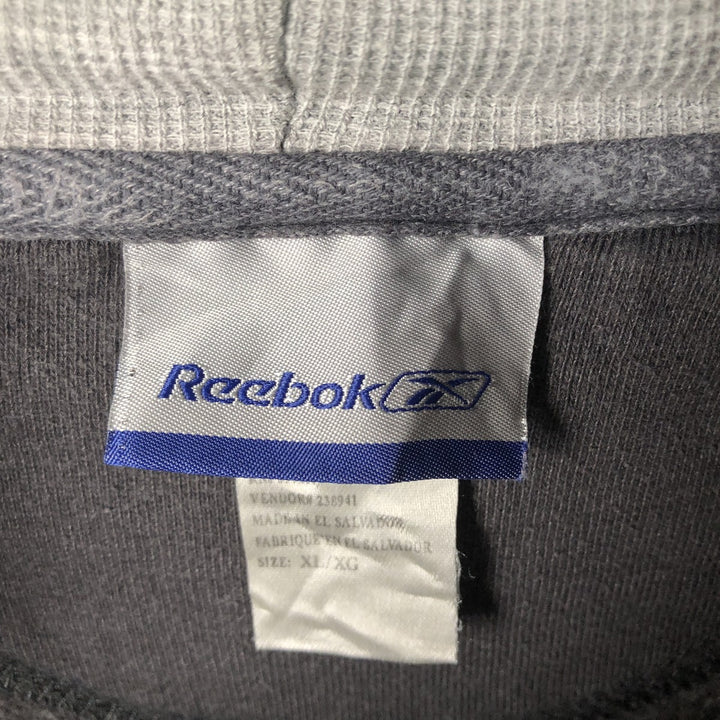 2000'S Reebok Sweat Full-Zip Hoodie, Men's Size XL cotton gray type Vintage Second Hand