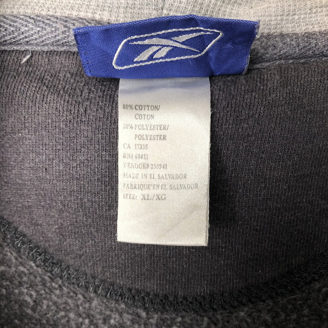 2000'S Reebok Sweat Full-Zip Hoodie, Men's Size XL cotton gray type Vintage Second Hand