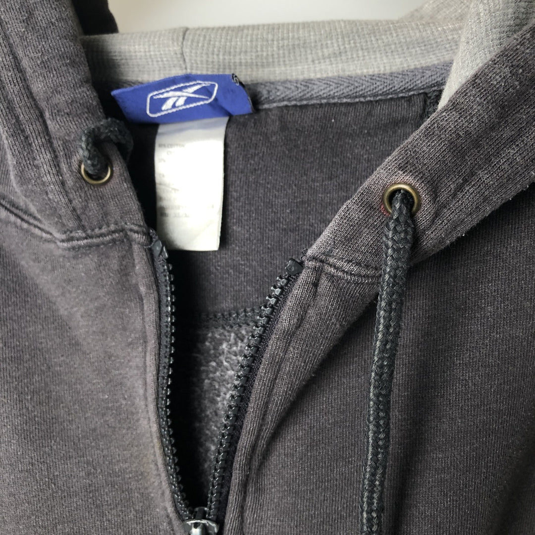 2000'S Reebok Sweat Full-Zip Hoodie, Men's Size XL cotton gray type Vintage Second Hand