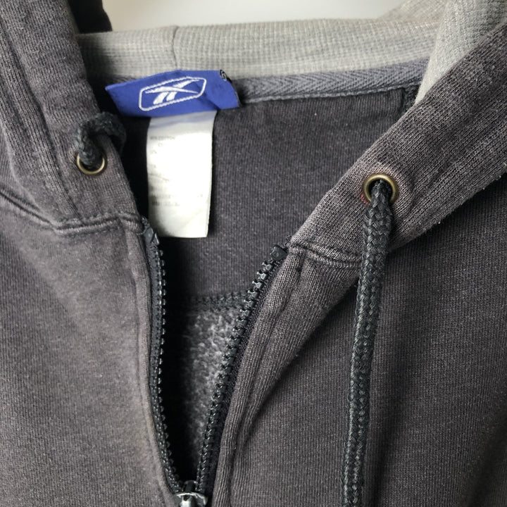 2000'S Reebok Sweat Full-Zip Hoodie, Men's Size XL cotton gray type Vintage Second Hand