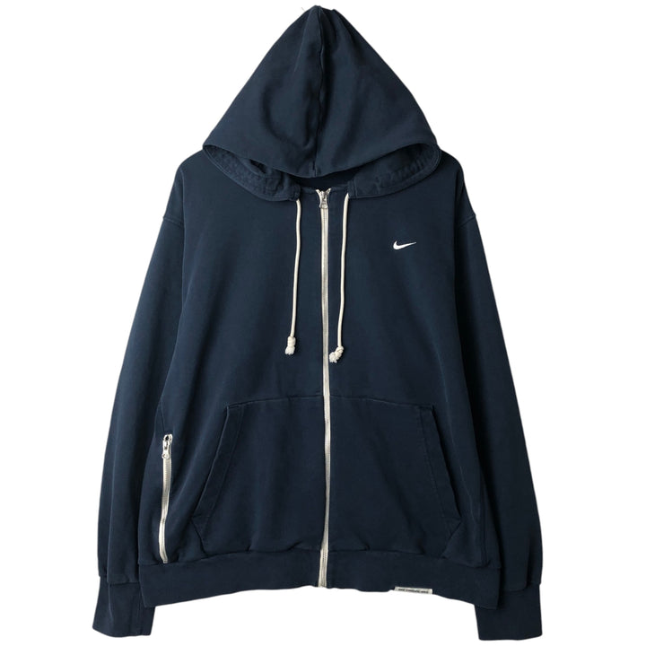 Nike Sweat Full Zip Hoodie Men's Size L cotton navy blue type Vintage Second Hand