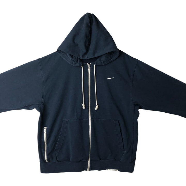 Nike Sweat Full Zip Hoodie Men's Size L cotton navy blue type Vintage Second Hand
