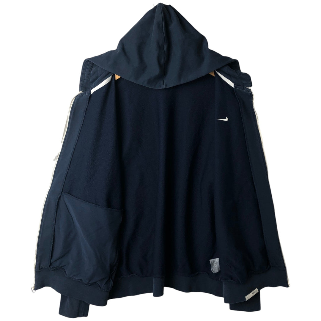 Nike Sweat Full Zip Hoodie Men's Size L cotton navy blue type Vintage Second Hand