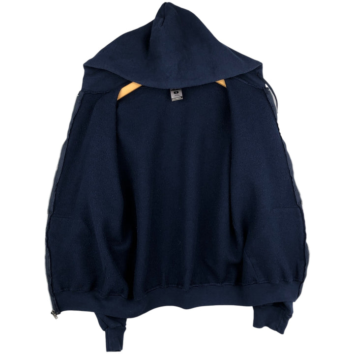 Russell Dri-POWER Sweat Full-Zip Hoodie (Men's Size S) cotton navy blue type Vintage Second Hand