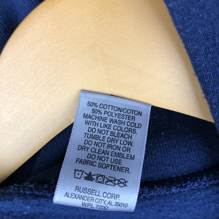 Russell Dri-POWER Sweat Full-Zip Hoodie (Men's Size S) cotton navy blue type Vintage Second Hand