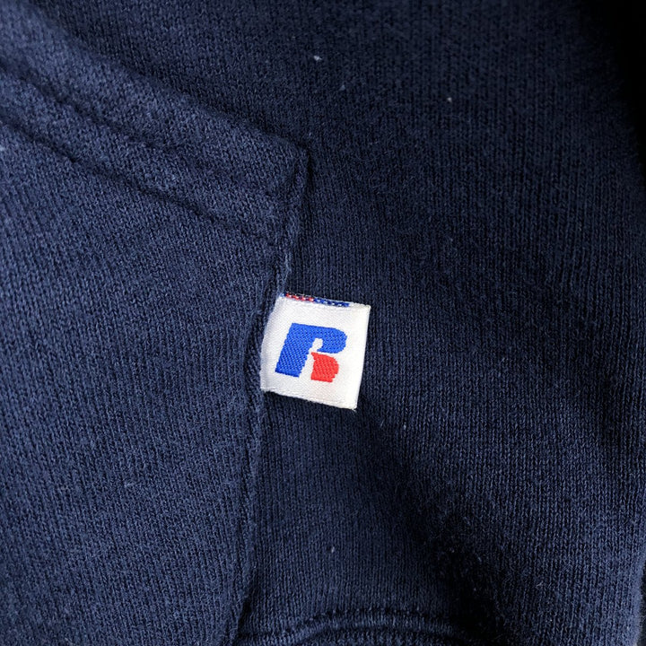 Russell Dri-POWER Sweat Full-Zip Hoodie (Men's Size S) cotton navy blue type Vintage Second Hand