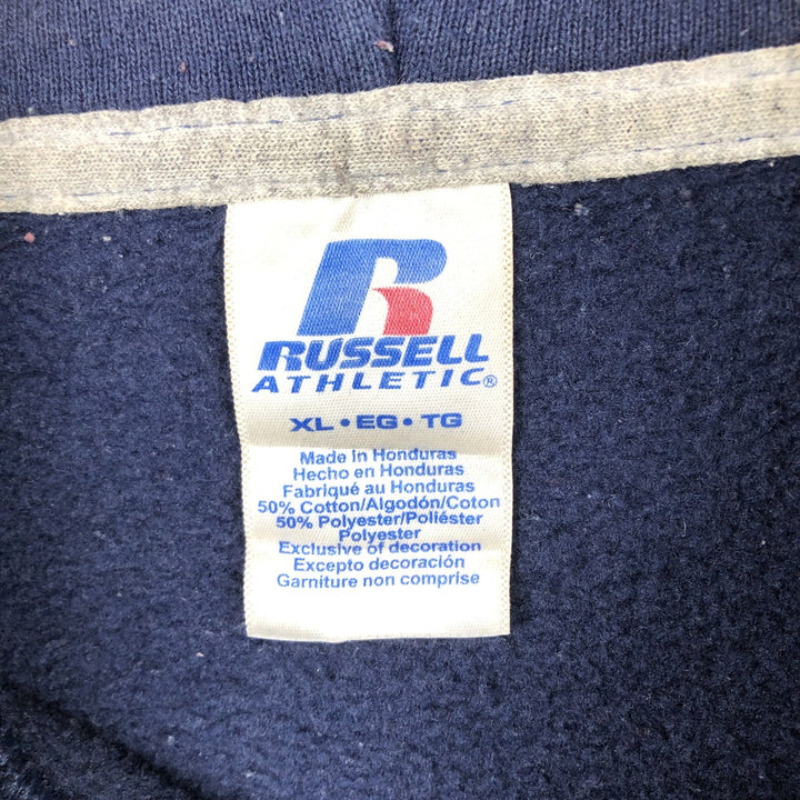 Russell Athletic Full-Zip Sweatshirt Hoodie, Men's Size XL (approx.) cotton navy blue type Vintage Second Hand
