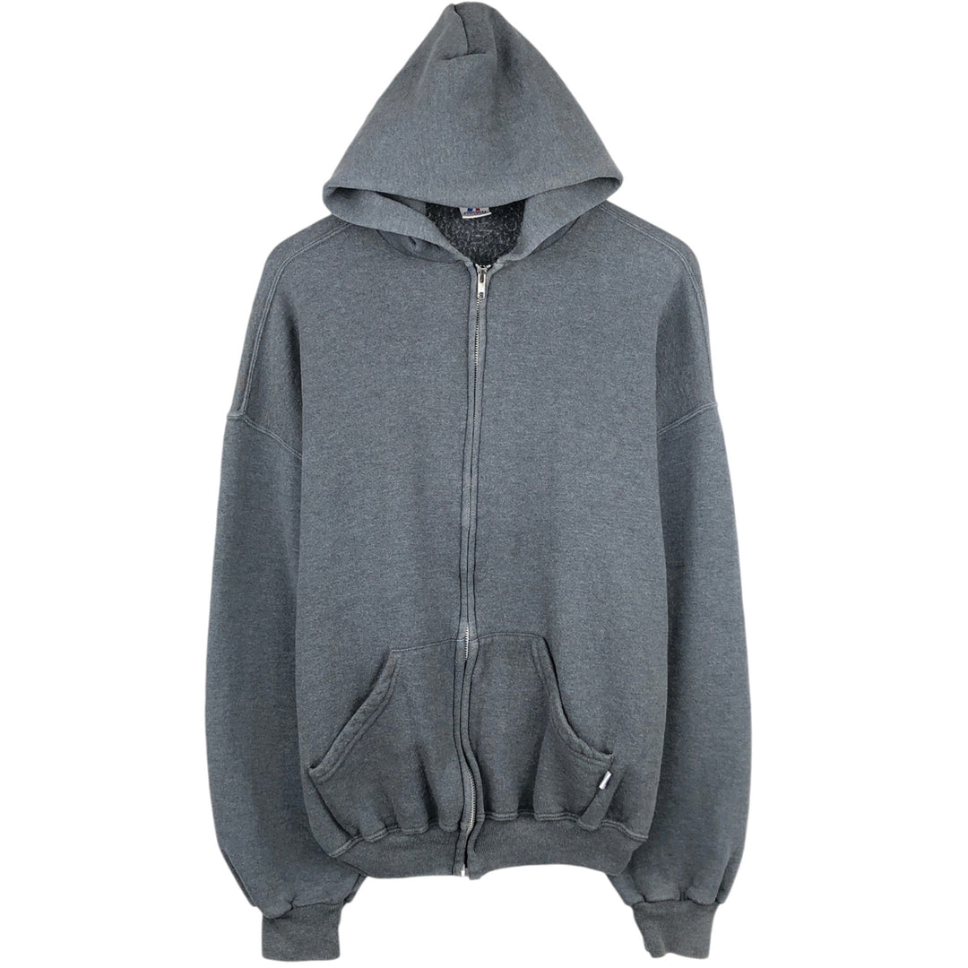 Russell Athletic Full-Zip Sweatshirt Hoodie, Men's Size XL (approx.) cotton gray type Vintage Second Hand