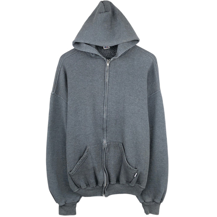 Russell Athletic Full-Zip Sweatshirt Hoodie, Men's Size XL (approx.) cotton gray type Vintage Second Hand