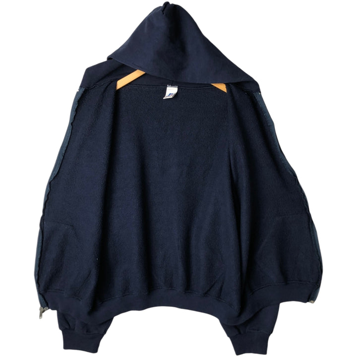 Russell Athletic Sweat Full-Zip Hoodie, Men's Size L (approx.) cotton navy blue type Vintage Second Hand