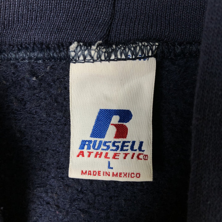 Russell Athletic Sweat Full-Zip Hoodie, Men's Size L (approx.) cotton navy blue type Vintage Second Hand