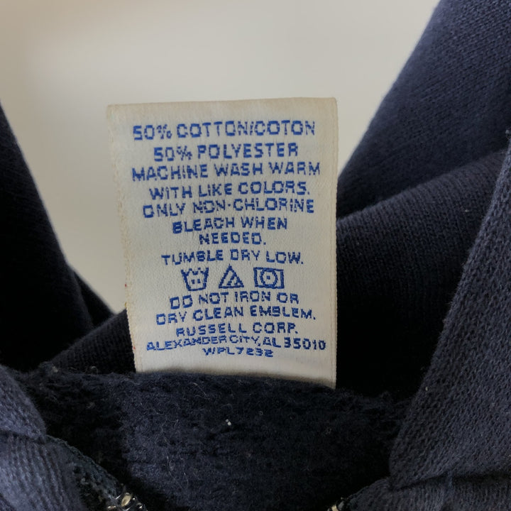 Russell Athletic Sweat Full-Zip Hoodie, Men's Size L (approx.) cotton navy blue type Vintage Second Hand