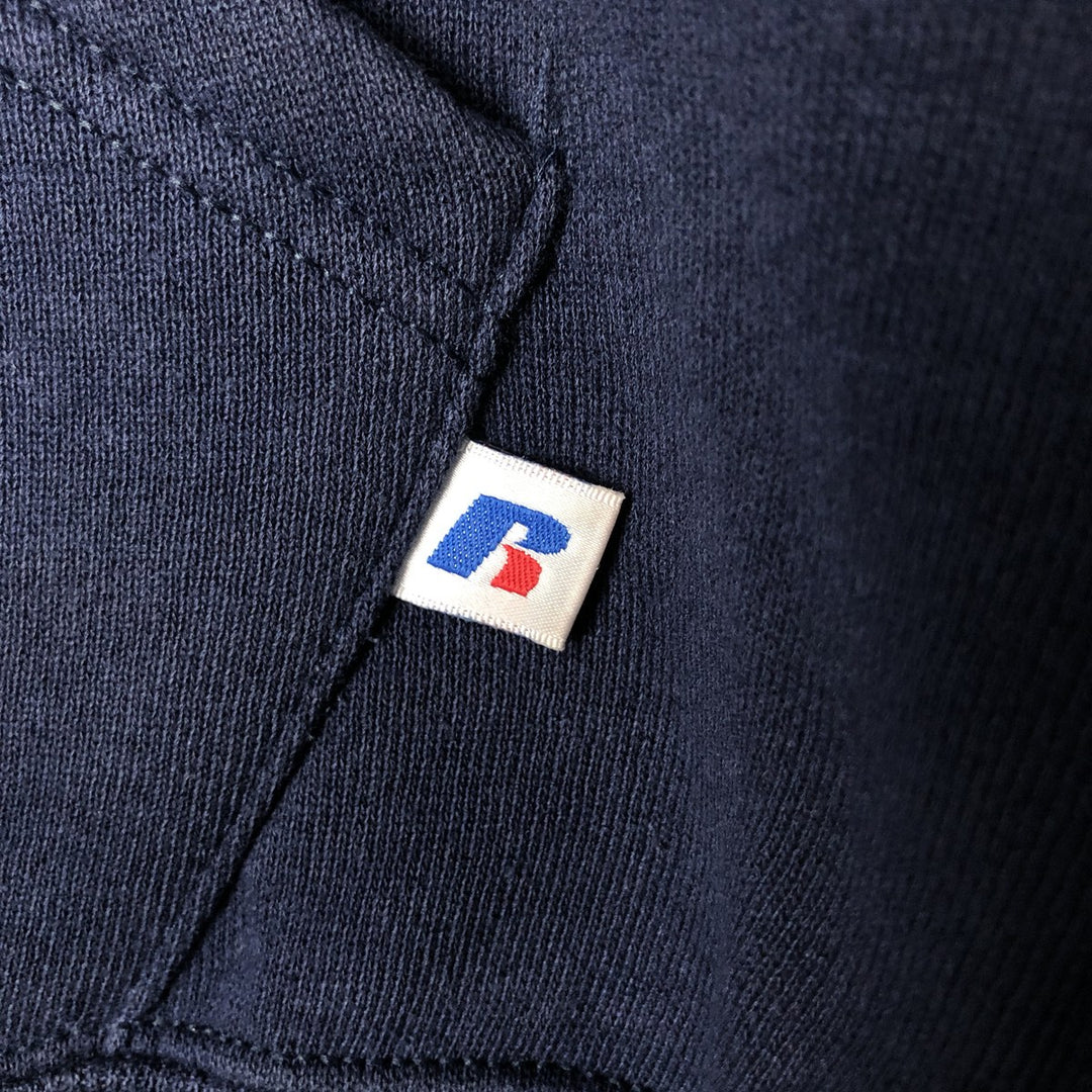 Russell Athletic Sweat Full-Zip Hoodie, Men's Size L (approx.) cotton navy blue type Vintage Second Hand