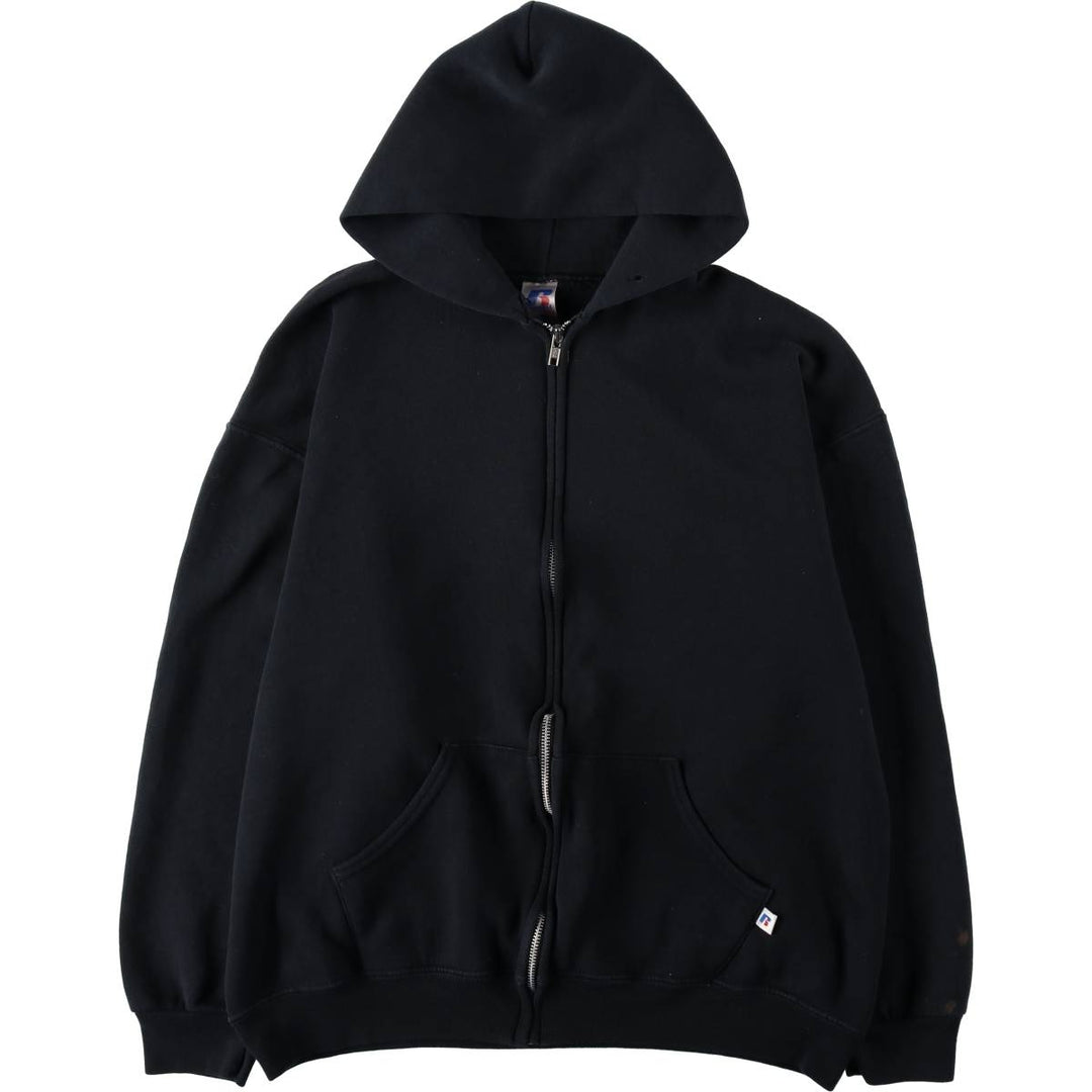 Russell Dri-POWER Sweat Full-Zip Hoodie, Men's Size L cotton black type Vintage Second Hand