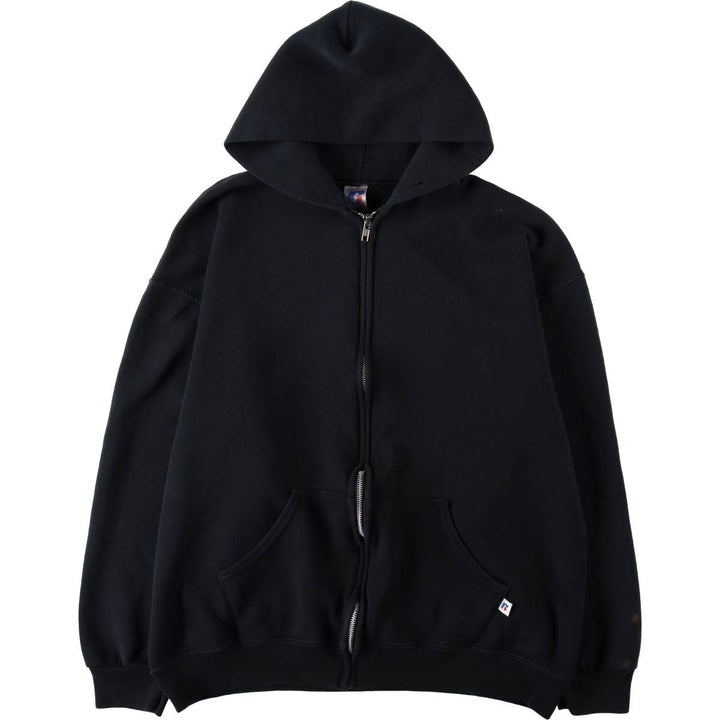Russell Dri-POWER Sweat Full-Zip Hoodie, Men's Size L cotton black type Vintage Second Hand