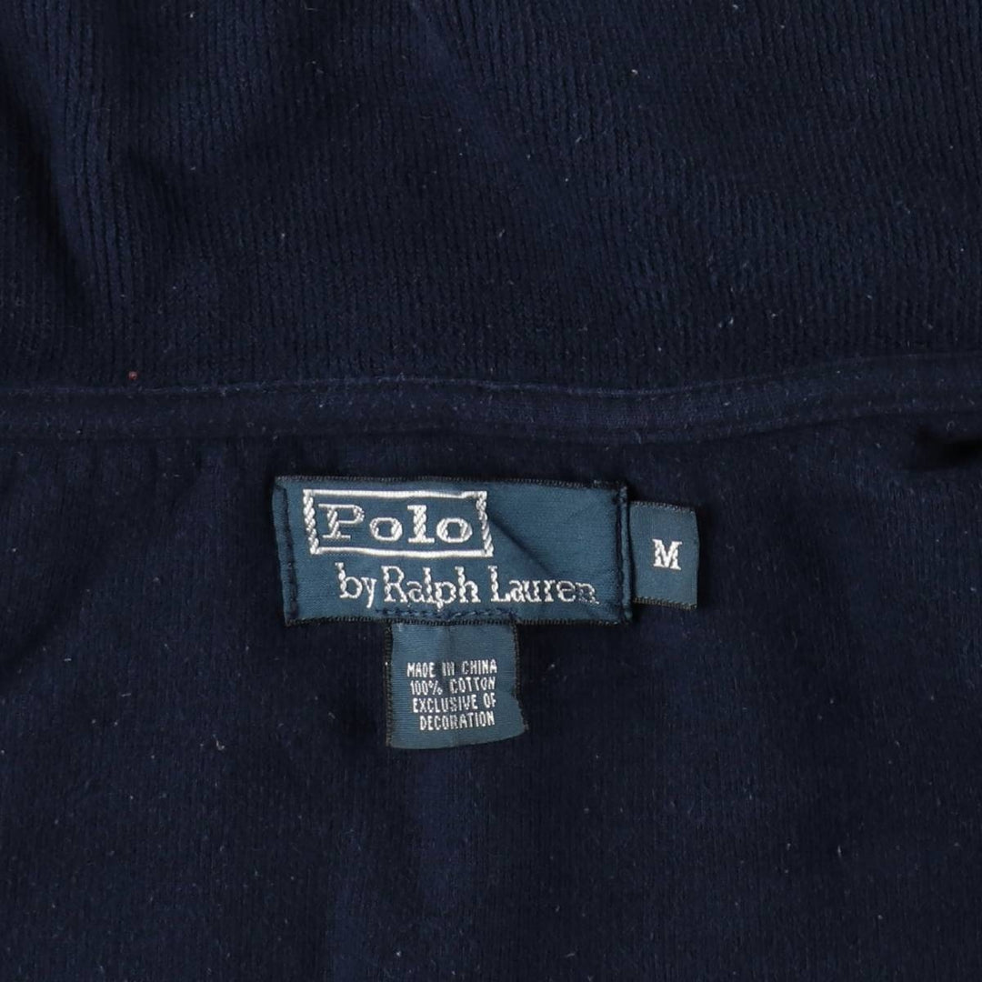 Ralph Lauren POLO by Ralph Lauren full zip sweatshirt, men's size M cotton navy blue type Vintage Second Hand