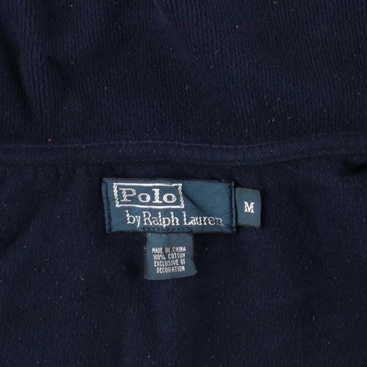 Ralph Lauren POLO by Ralph Lauren full zip sweatshirt, men's size M cotton navy blue type Vintage Second Hand
