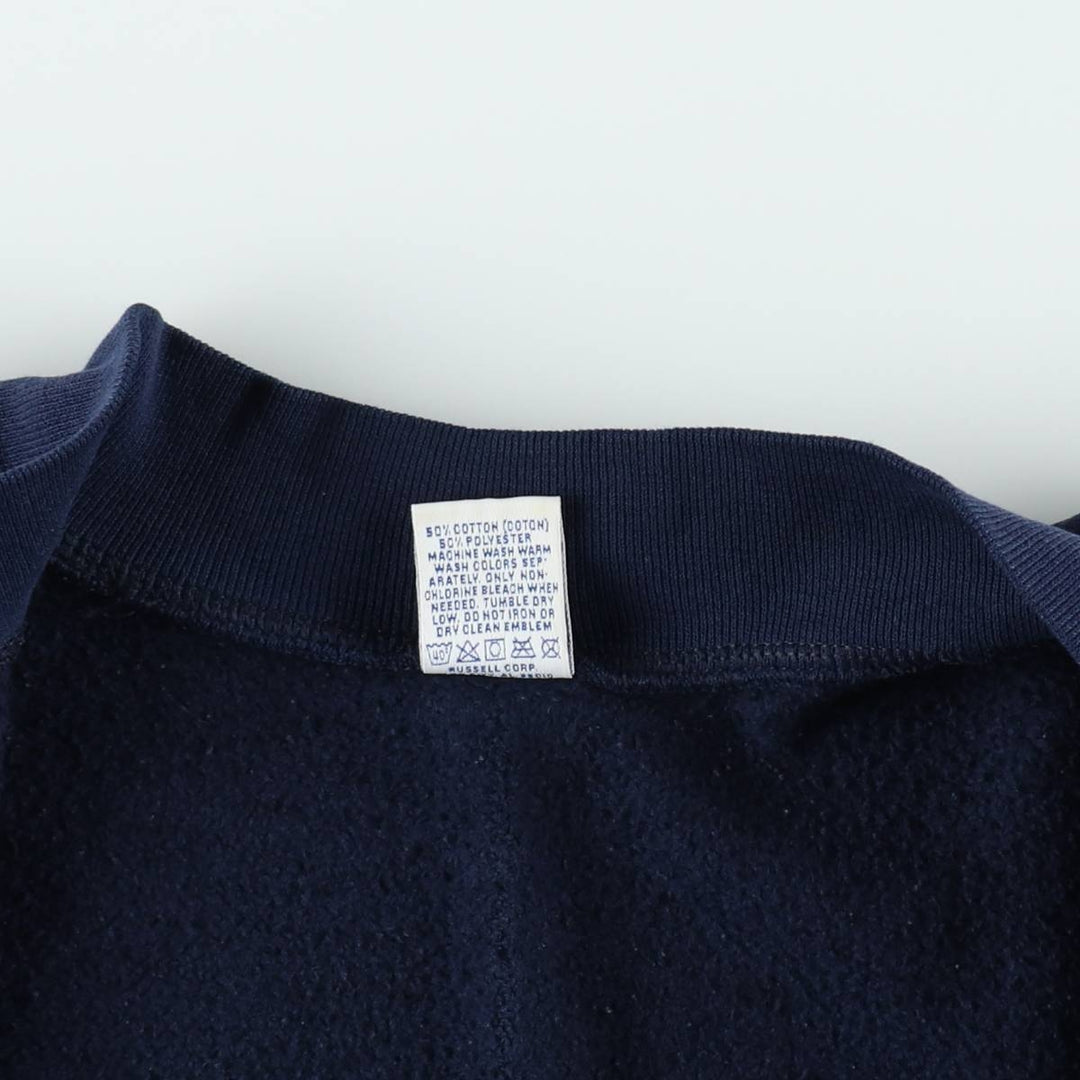 90'S Russell Athletic Full-Zip Sweatshirt, Made in USA, Men's Size M (Equivalent), Vintage cotton navy blue type Vintage Second Hand
