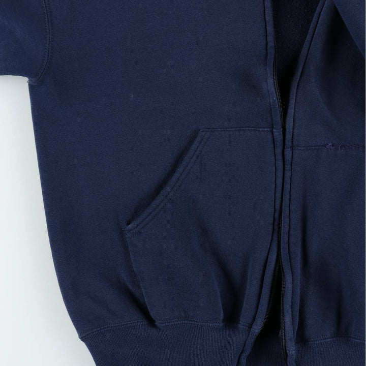 90'S Russell Athletic Full-Zip Sweatshirt, Made in USA, Men's Size M (Equivalent), Vintage cotton navy blue type Vintage Second Hand