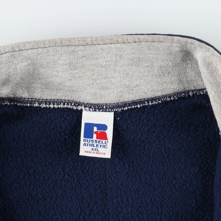 90'S Russell Athletic Full-Zip Sweatshirt, Men's XXL (approx.), Vintage cotton navy blue type Vintage Second Hand