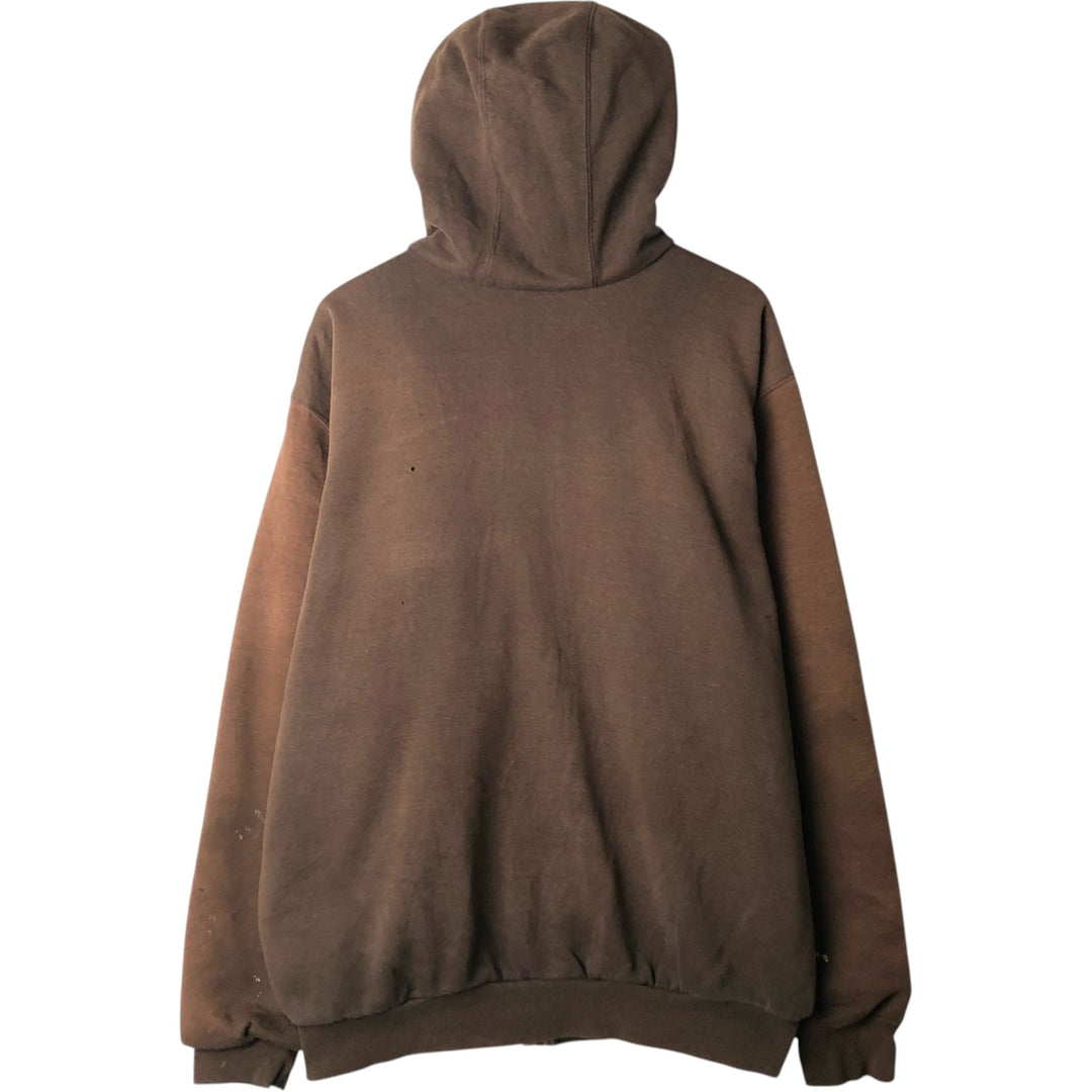 Carhartt Sweat Full Zip Hoodie Men's XL cotton brown type Vintage Second Hand