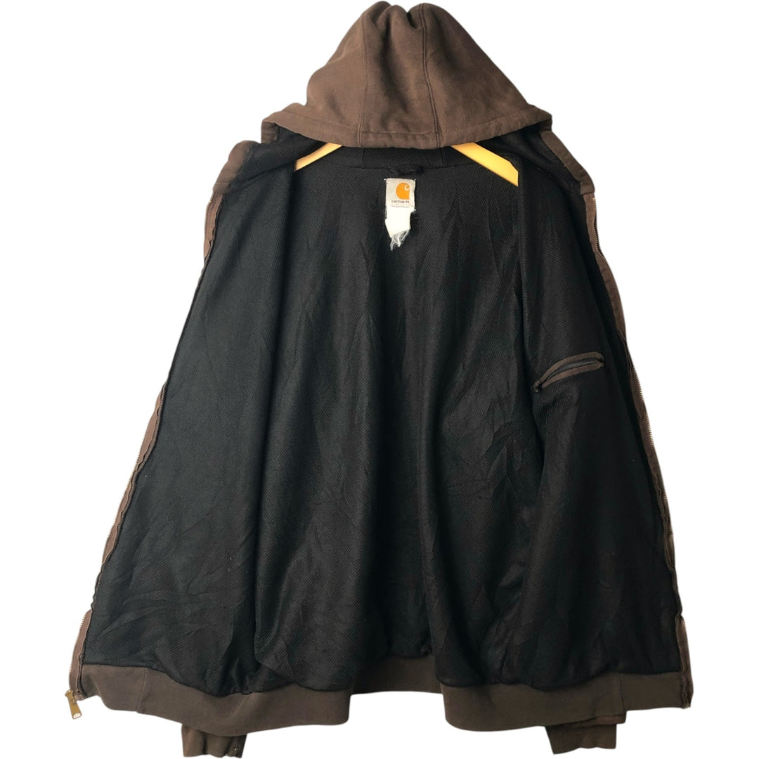 Carhartt Sweat Full Zip Hoodie Men's XL cotton brown type Vintage Second Hand