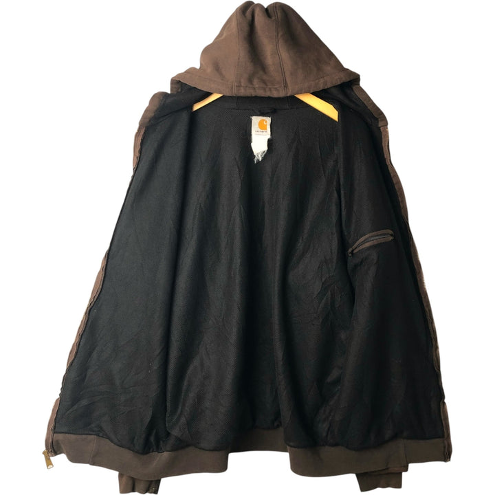 Carhartt Sweat Full Zip Hoodie Men's XL cotton brown type Vintage Second Hand