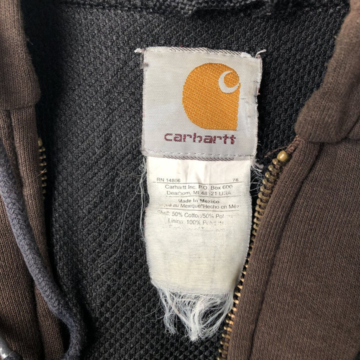 Carhartt Sweat Full Zip Hoodie Men's XL cotton brown type Vintage Second Hand