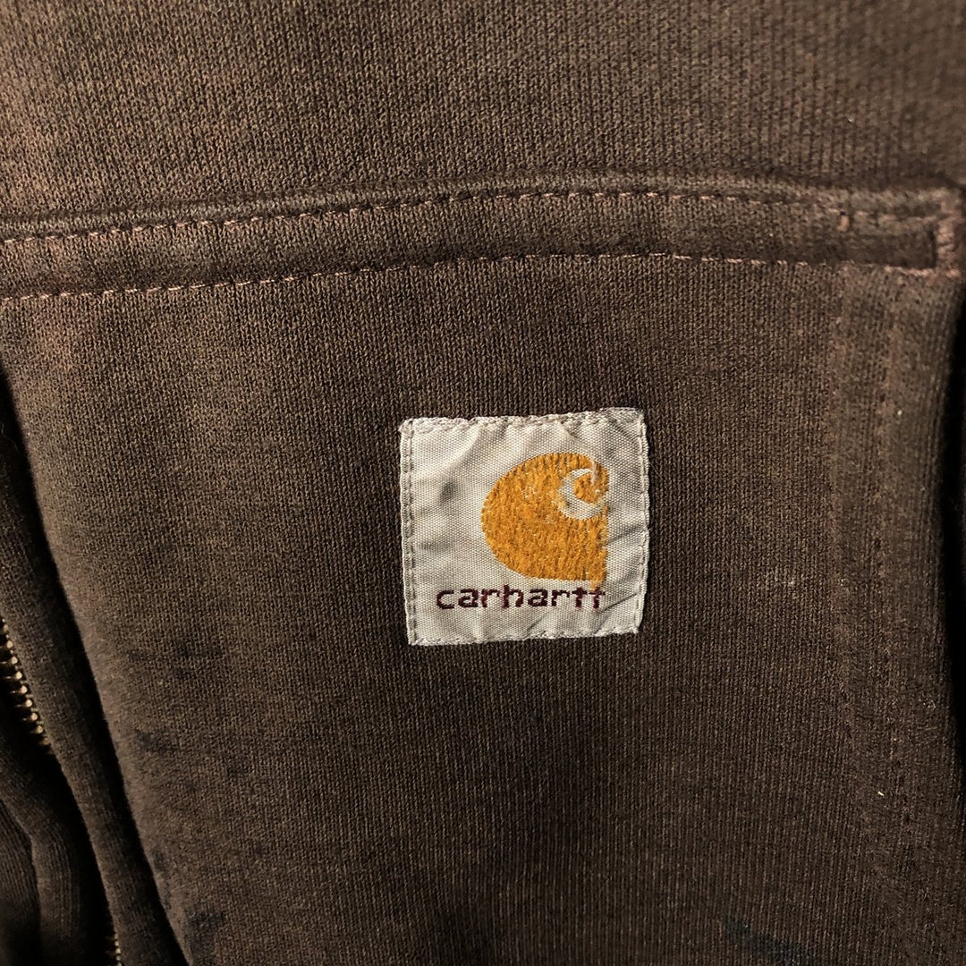 Carhartt Sweat Full Zip Hoodie Men's XL cotton brown type Vintage Second Hand