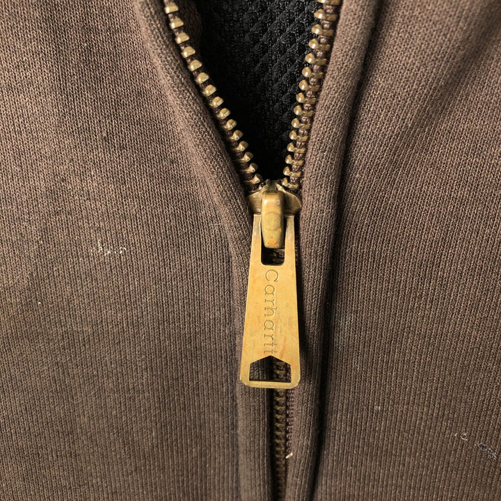 Carhartt Sweat Full Zip Hoodie Men's XL cotton brown type Vintage Second Hand