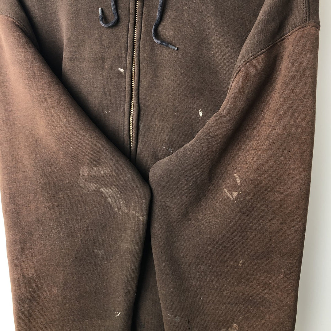 Carhartt Sweat Full Zip Hoodie Men's XL cotton brown type Vintage Second Hand