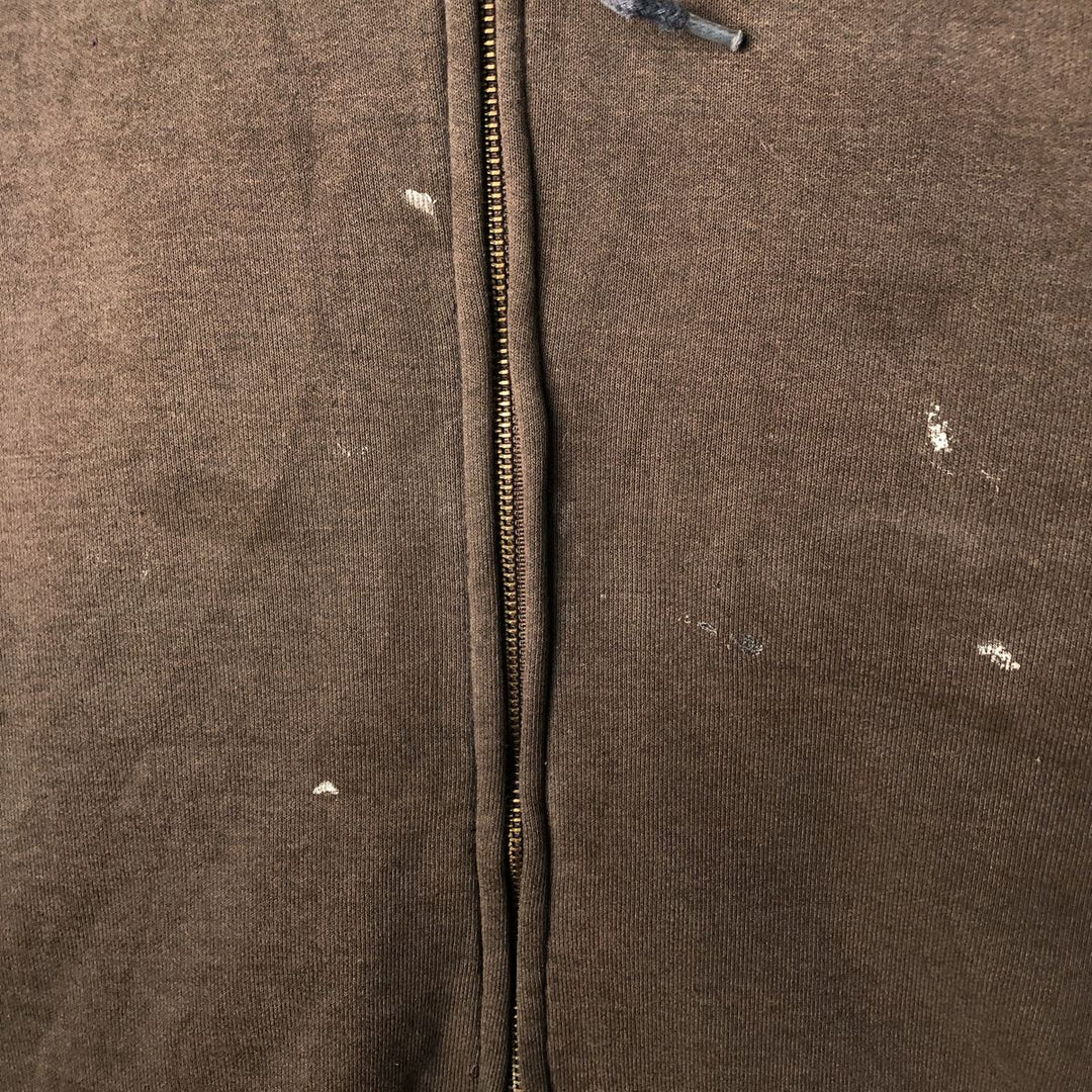 Carhartt Sweat Full Zip Hoodie Men's XL cotton brown type Vintage Second Hand