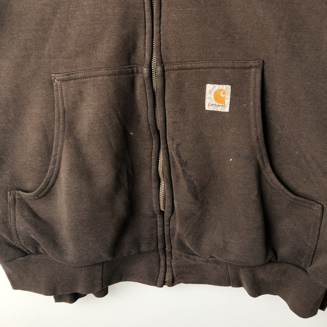 Carhartt Sweat Full Zip Hoodie Men's XL cotton brown type Vintage Second Hand