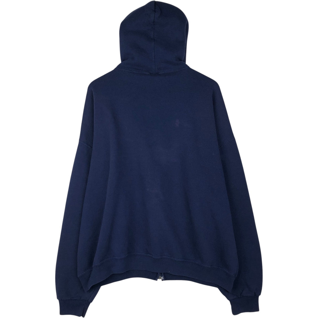 90s-00'S Russell Athletic Full-Zip Sweatshirt Hoodie, Men's XXL equivalent, Vintage cotton navy blue type Vintage Second Hand