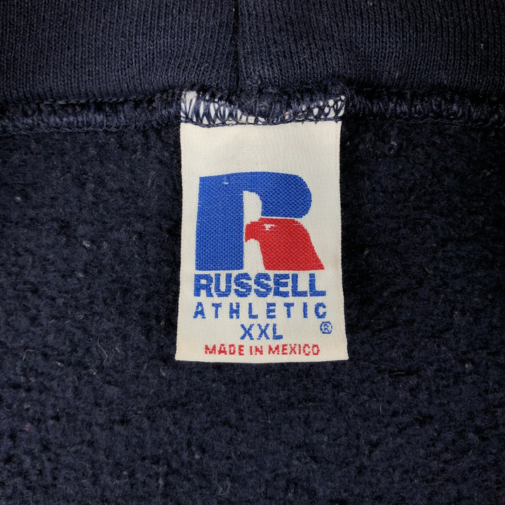 90s-00'S Russell Athletic Full-Zip Sweatshirt Hoodie, Men's XXL equivalent, Vintage cotton navy blue type Vintage Second Hand