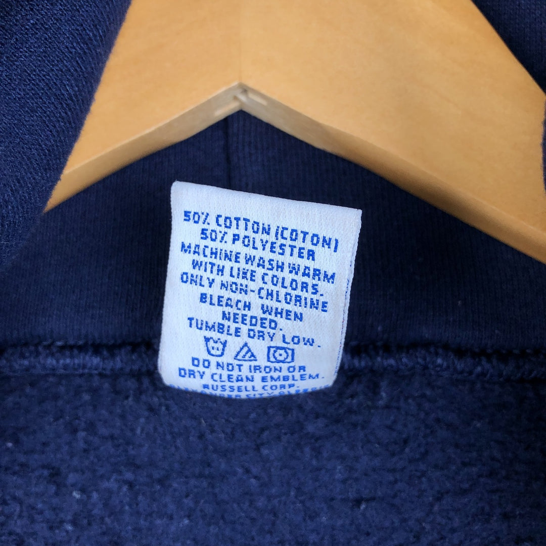 90s-00'S Russell Athletic Full-Zip Sweatshirt Hoodie, Men's XXL equivalent, Vintage cotton navy blue type Vintage Second Hand