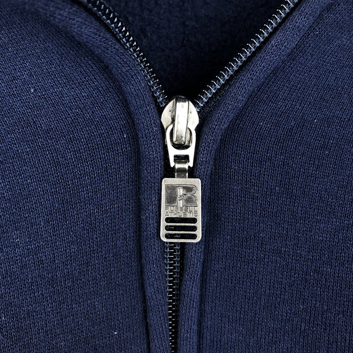 90s-00'S Russell Athletic Full-Zip Sweatshirt Hoodie, Men's XXL equivalent, Vintage cotton navy blue type Vintage Second Hand
