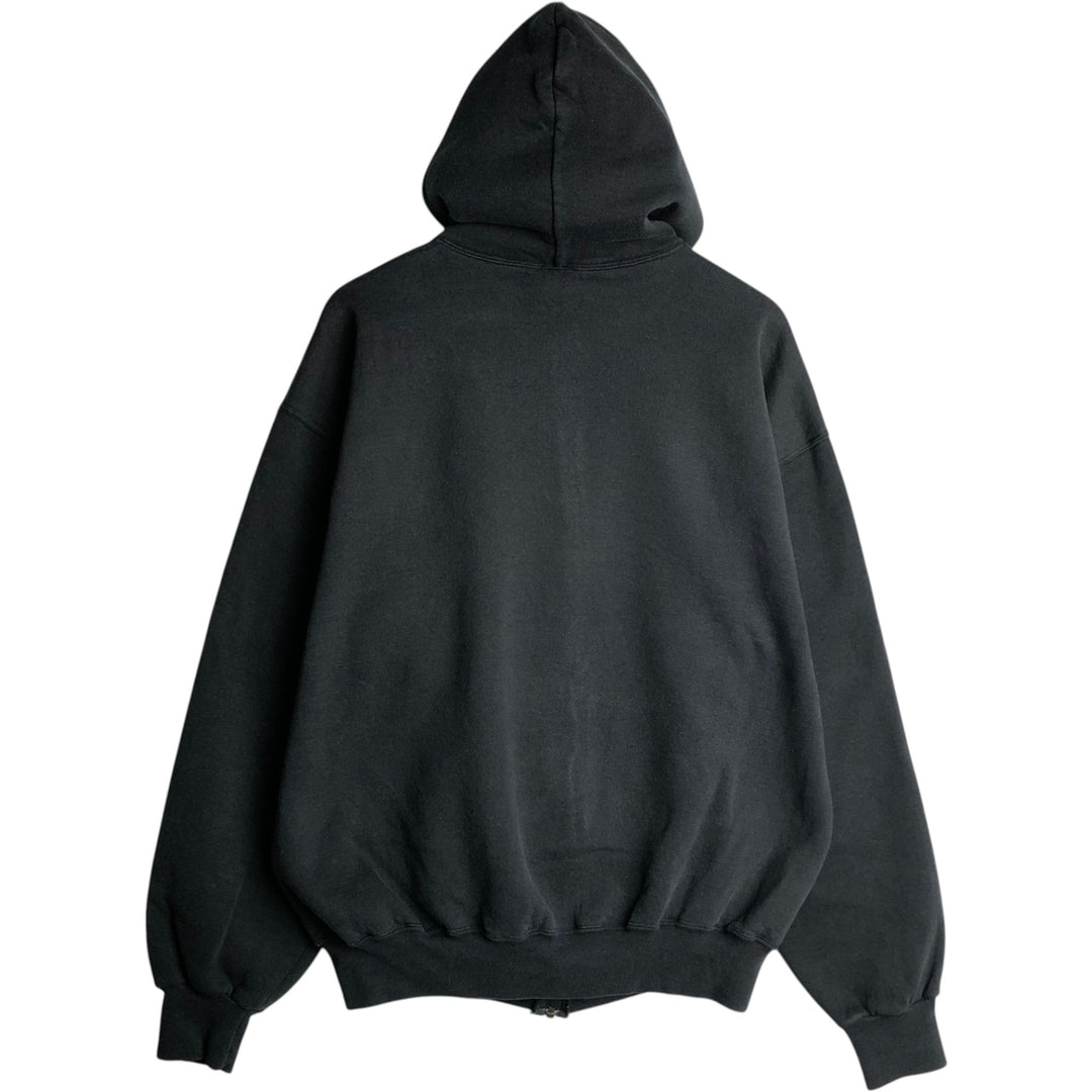 90s-00'S Russell Athletic Full-Zip Sweatshirt Hoodie, Men's Size XL (Equivalent), Vintage cotton black type Vintage Second Hand