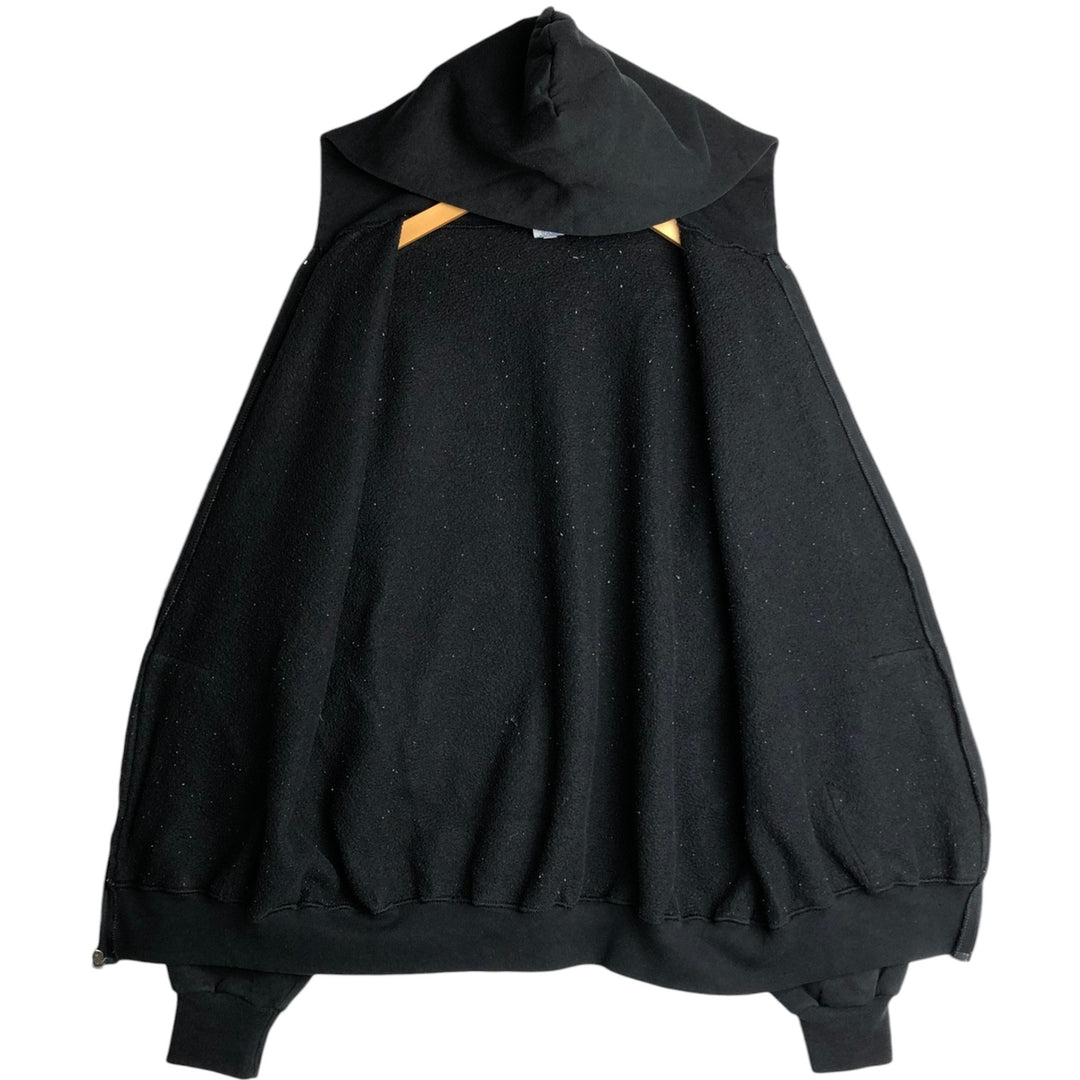 90s-00'S Russell Athletic Full-Zip Sweatshirt Hoodie, Men's Size XL (Equivalent), Vintage cotton black type Vintage Second Hand