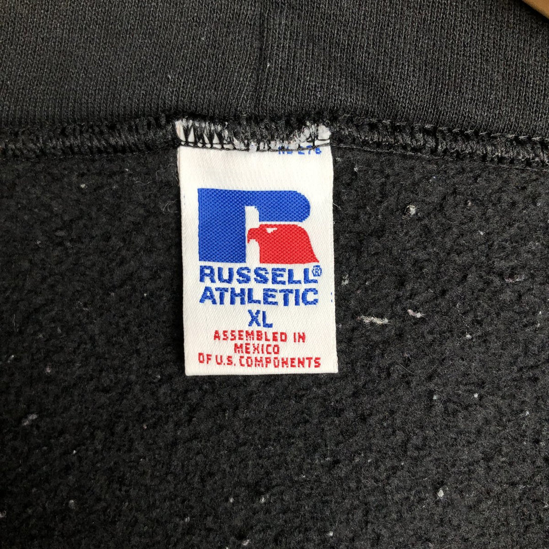 90s-00'S Russell Athletic Full-Zip Sweatshirt Hoodie, Men's Size XL (Equivalent), Vintage cotton black type Vintage Second Hand