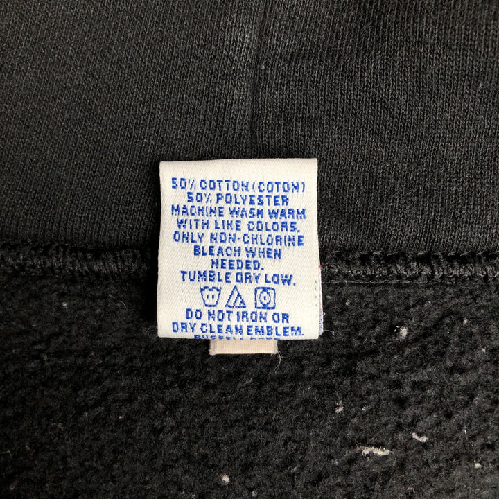 90s-00'S Russell Athletic Full-Zip Sweatshirt Hoodie, Men's Size XL (Equivalent), Vintage cotton black type Vintage Second Hand