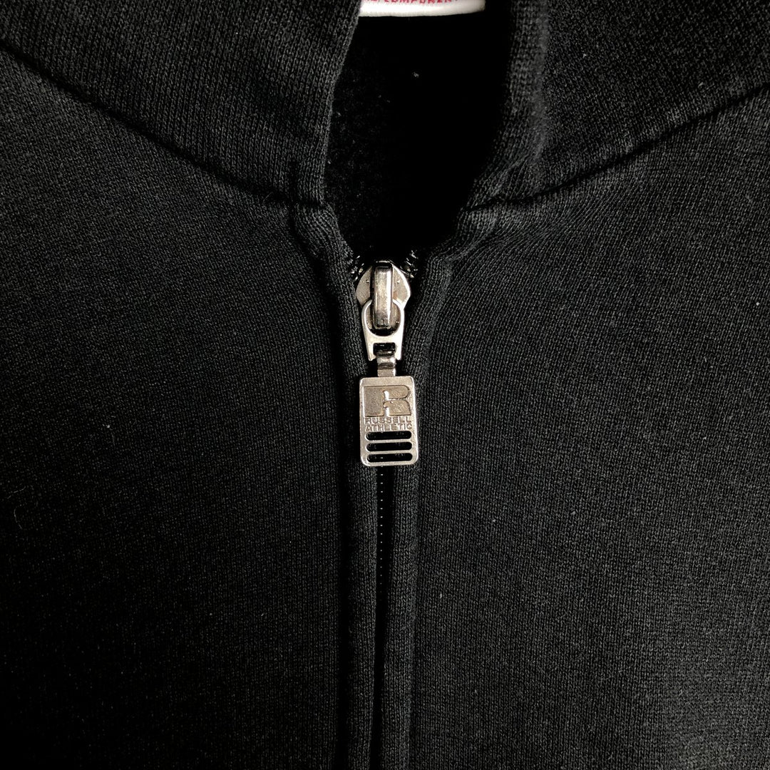 90s-00'S Russell Athletic Full-Zip Sweatshirt Hoodie, Men's Size XL (Equivalent), Vintage cotton black type Vintage Second Hand