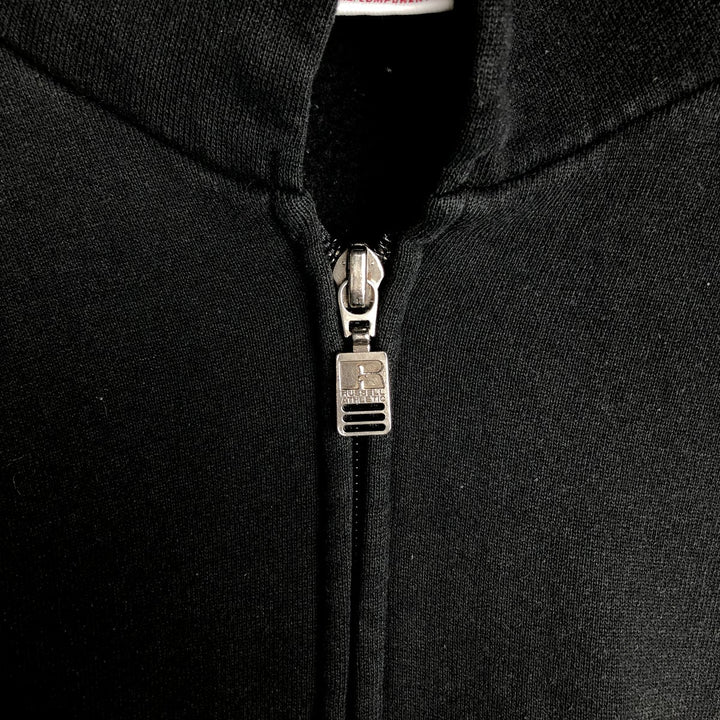 90s-00'S Russell Athletic Full-Zip Sweatshirt Hoodie, Men's Size XL (Equivalent), Vintage cotton black type Vintage Second Hand