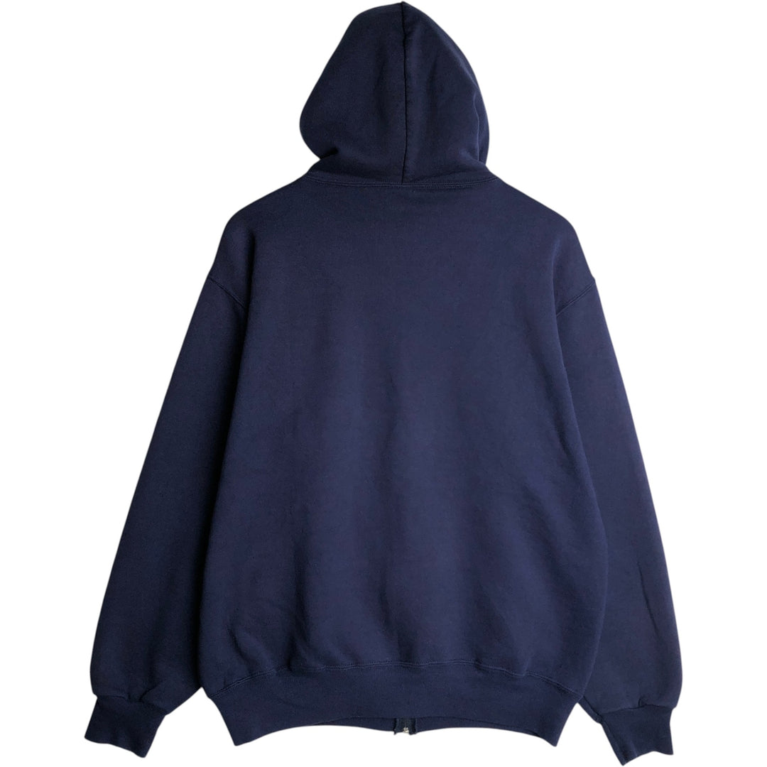 90s-00'S Russell ATHLETIC full-zip sweatshirt hoodie, made in the USA, men's size L, vintage cotton navy blue type Vintage Second Hand