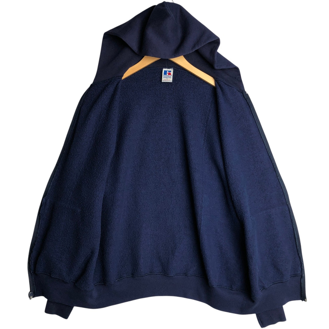 90s-00'S Russell ATHLETIC full-zip sweatshirt hoodie, made in the USA, men's size L, vintage cotton navy blue type Vintage Second Hand