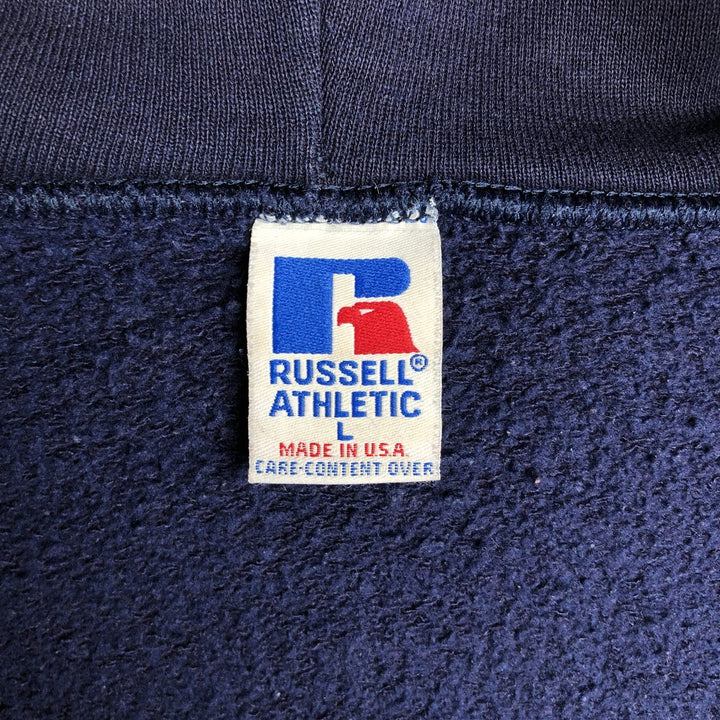 90s-00'S Russell ATHLETIC full-zip sweatshirt hoodie, made in the USA, men's size L, vintage cotton navy blue type Vintage Second Hand
