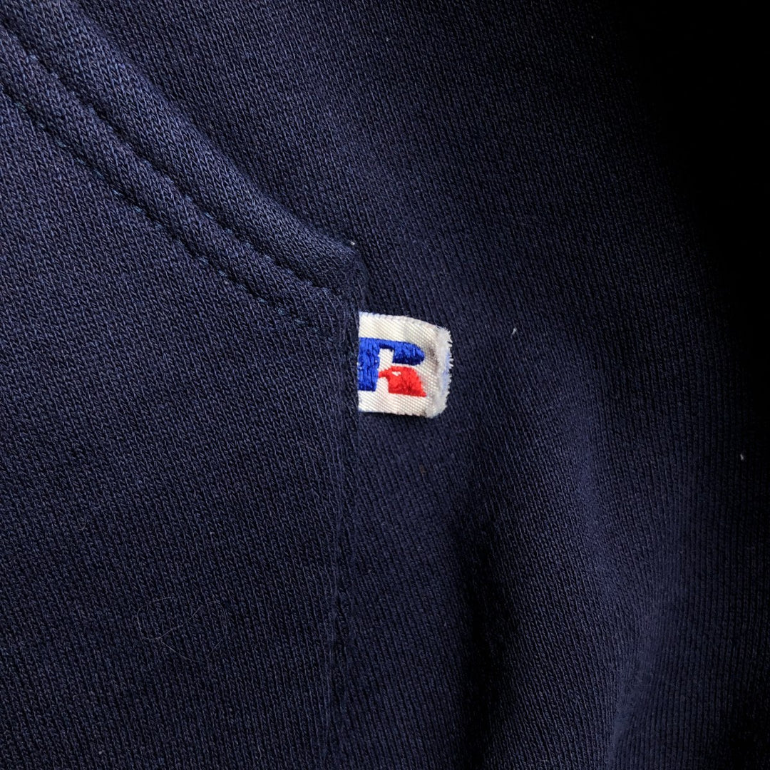 90s-00'S Russell ATHLETIC full-zip sweatshirt hoodie, made in the USA, men's size L, vintage cotton navy blue type Vintage Second Hand